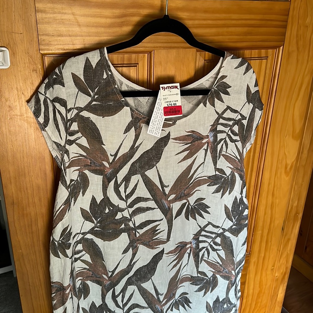 Linen florals short dress